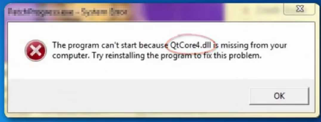 qtcore4.dll 丢失