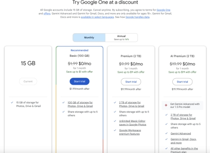 升级 Google One