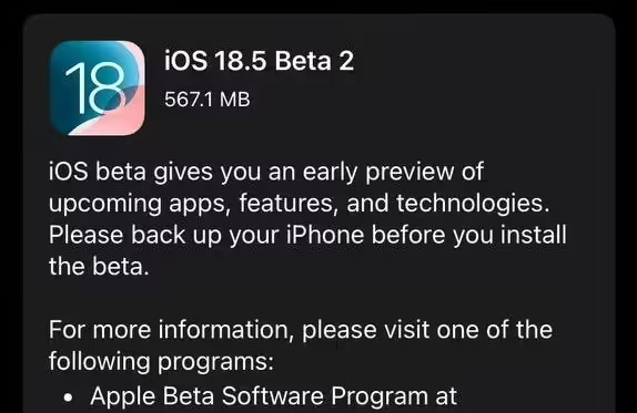 iOS18.5beta2