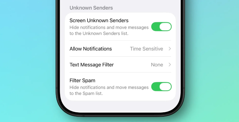 iOS26过滤垃圾短信
