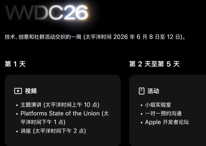 wwdc26活动流程