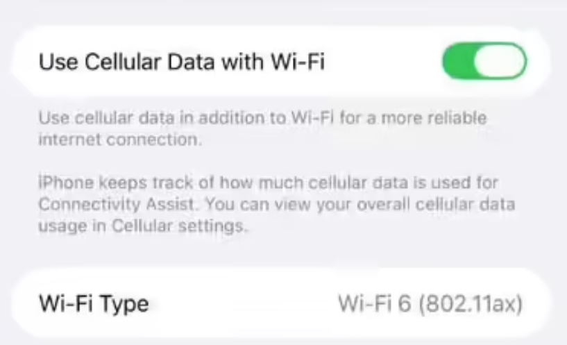 Wi-Fi 独立连接助理开关