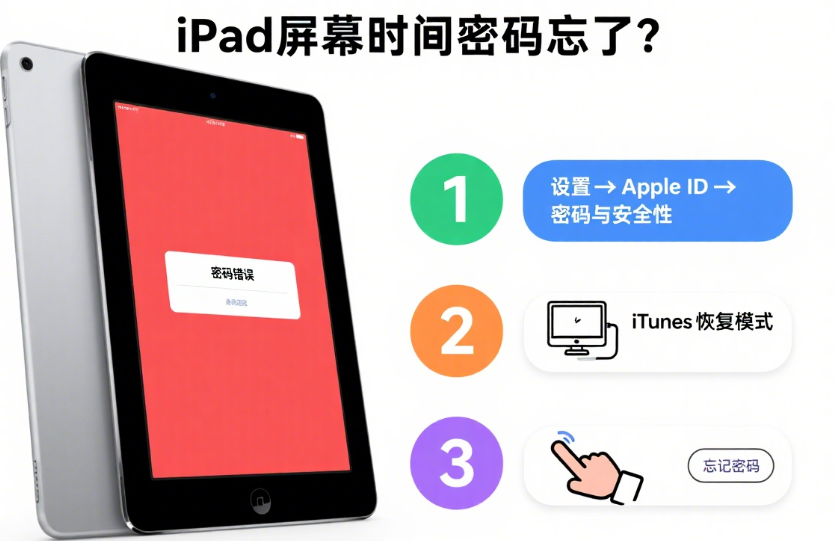 ipad屏幕使用时间密码忘记